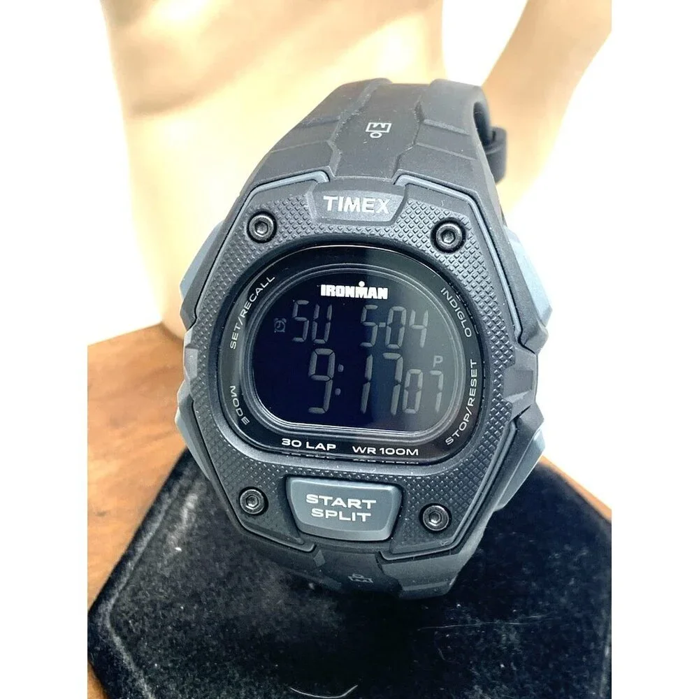 Timex Men's Watch TW5M48600 Ironman Quartz Digital Indiglo Black Rubber Band